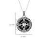 Black Onyx Sterling Silver Men's Celtic Compass North Star Necklace
