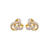 14KT Gold Vermeil Stud Celtic Knot Earrings Adorned with White Cubic Zirconias
