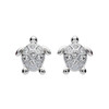 Stud Turtle Earrings with Crystals