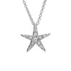 Starfish Pendant With Clear Crystals - Medium Size