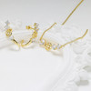 14kt Gold Vermeil Celtic Knot Necklace with Triple White Sapphires