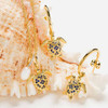 14k Gold Vermeil Blue and White Lab Grown Sapphire Turtle Necklace