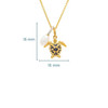 14k Gold Vermeil Blue and White Lab Grown Sapphire Turtle Necklace
