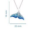 Sterling Silver Whale Tail Necklace with Ombre Blue Crystals