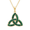 Gold Vermeil Malachite Trinity Knot Necklace