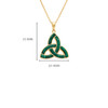 Gold Vermeil Malachite Trinity Knot Necklace