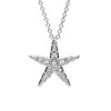Starfish Pendant With Clear Crystals - Small Size