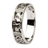 Claddagh Wedding Band Gents Diamonds Set with Celtic Knotwork