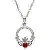 Claddagh Birthstone January Pendant Adorned With Crystal