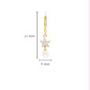14KT Gold Vermeil Starfish and Pearl Drop Earrings with Cubic Zirconia