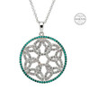 Trinity Knot Circle Necklace With Emerald Crystals