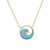 14K Gold Vermeil Mini Wave Necklace Turquoise and Lab Sapphire