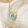 14K Gold Vermeil Mini Wave Necklace Turquoise and Lab Sapphire