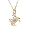 14kt Gold Vermeil white Sapphire Crab Necklace