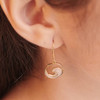 14K Gold Vermeil Ocean Wave Earrings with Cubic Zirconias