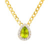 14kt Gold Vermeil Genuine Peridot Halo Necklace