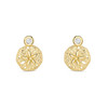 14kt Gold Lab-Grown Diamond Mini Sand Dollar Stud Earrings