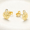 14kt Gold Lab-Grown Diamond Mini Sand Dollar Stud Earrings