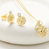 14kt Gold Lab-Grown Diamond Mini Sand Dollar Stud Earrings