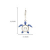 Sterling Silver Pearl Sea Turtle Earrings with Sapphire Crystals