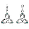 Platinum Plate Green/White Trinity Earrings Swarovski