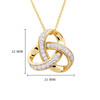 14KT Gold Vermeil Trinity Knot Necklace studded with Cubic Zirconias