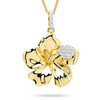 14kt Gold Lab Diamonds Hibiscus Flower Necklace