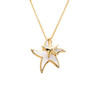 Mother and Baby Starfish 14K Gold Vermeil Mother of Pearl Necklace