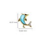14K Gold Vermeil Mini Dolphin Bracelet Turquoise Lab Sapphire
