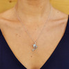 Aqua Shamrock Dolphin Necklace with Crystals