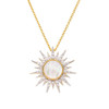 14K Gold Vermeil Mother of Pearl Sun Necklace with CZ