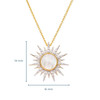 14K Gold Vermeil Mother of Pearl Sun Necklace with CZ