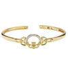 14kt Gold Vermeil and Lab White Sapphire Celtic Claddagh Bangle