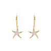 14K Gold Vermeil Starfish Earrings with Cubic Zirconias