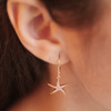 14K Gold Vermeil Starfish Earrings with Cubic Zirconias