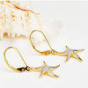 14K Gold Vermeil Starfish Earrings with Cubic Zirconias