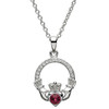 Claddagh Birthstone February Pendant Adorned With Crystal