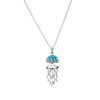Sterling Silver Aqua Crystal Jellyfish Necklace