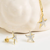 14kt Gold Vermeil white Sapphire Starfish Earrings