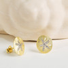 14kt Gold Vermeil white Sapphire Sand Dollar Earrings