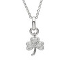 Silver Crystal Set Shamrock Pendant