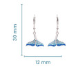 Sterling Silver Whale Tail Earrings with Ombre Blue Crystals