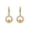 14KT Gold Vermeil Drop Claddagh Earring Studded with White Cubic Zirconias