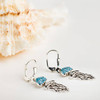 Sterling Silver Aqua Crystal Jellyfish Drop Earrings
