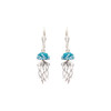 Sterling Silver Aqua Crystal Jellyfish Drop Earrings