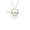 Sterling Silver CZ Claddagh Necklace with Gold Plated Detail