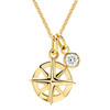 14kt Gold Lab-Grown Diamond Mini Compass Necklace