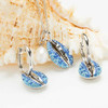 Sterling Silver Sapphire Aquamarine Crystal Pearl Cowrieshell Necklace