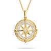 14kt Gold Lab-Grown Diamond Compass Necklace