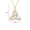 14KT Gold Vermeil Trinity Knot Pendant Studded with White Cubic Zirconias